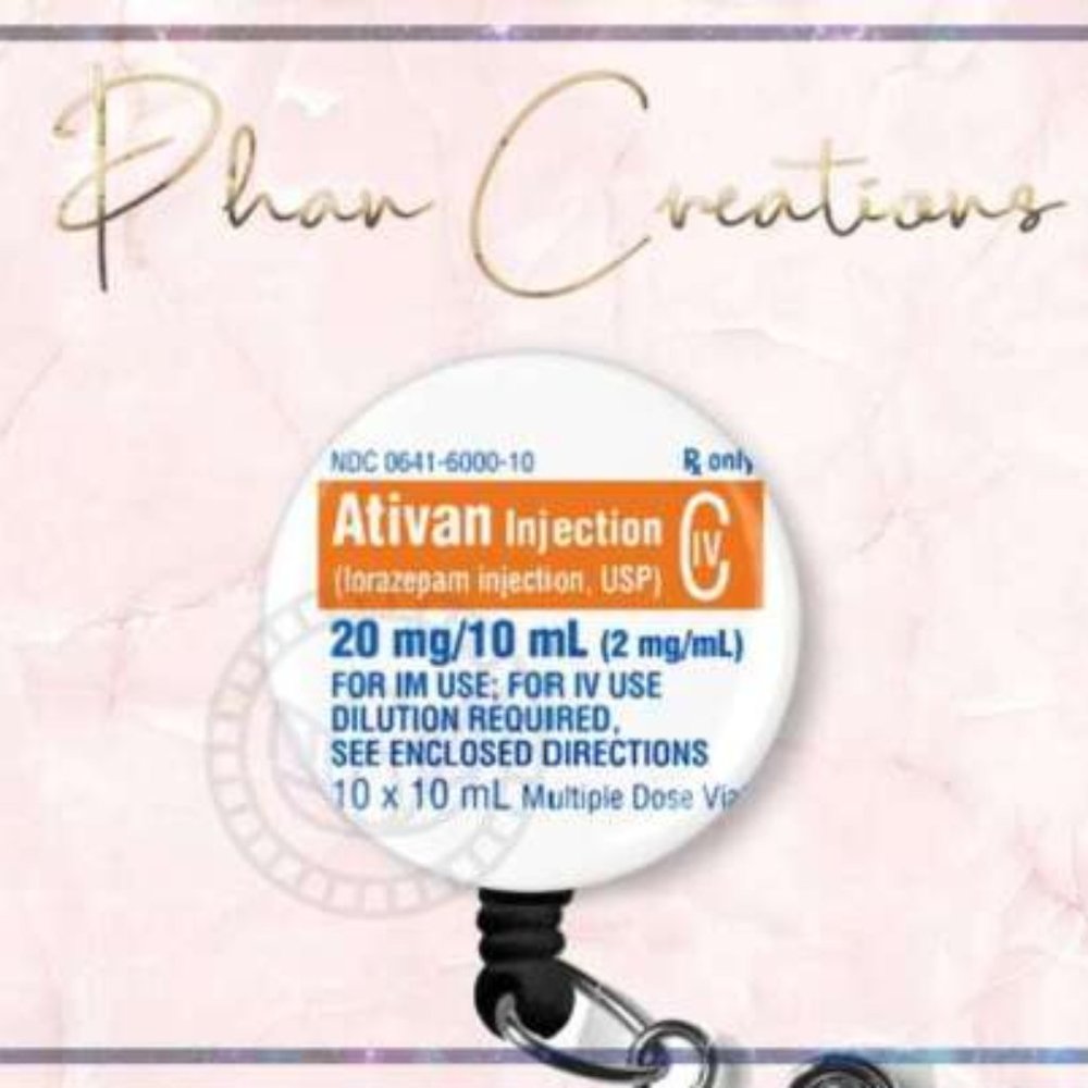 Ativan Retractable Badge Reel Funny Anesthesiologist Doctor Nurse ID Holder